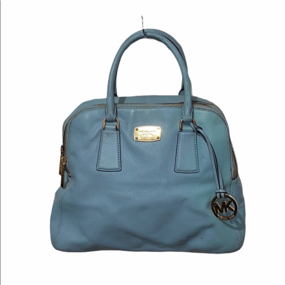 Michael Kors Leather Large Pebbled Handbag. Sky Blue.